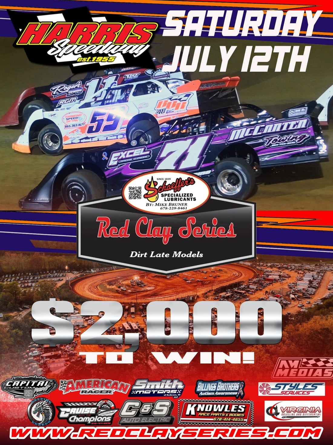 Red Clay 602 Late Model Series Kicks Off Hectic Stretch this Saturday, July 12 at Harris Speedway