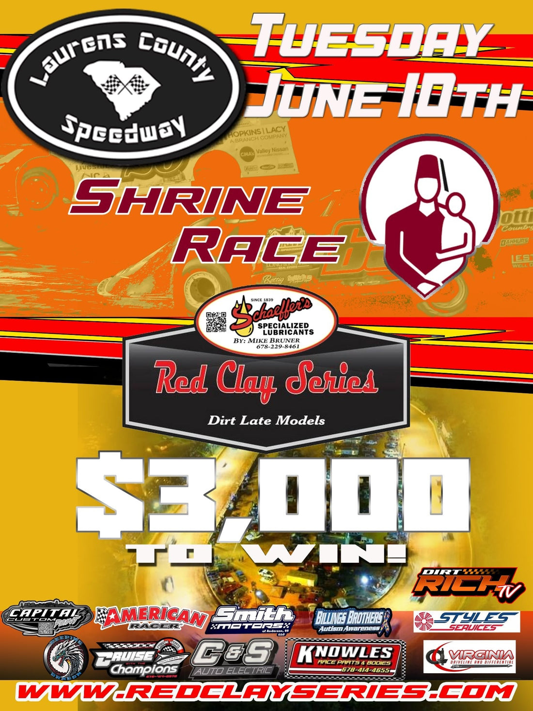 44th Annual Shrine Race Next for Red Clay 602 Late Model Series on Tuesday Night, June 10