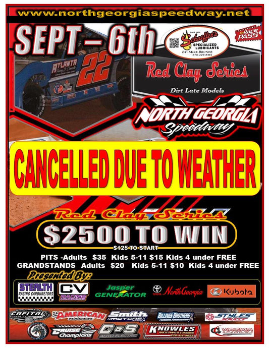 Inclement Weather Pushes Red Clay 602 Late Model Series Visit to North Georgia Speedway to September 12