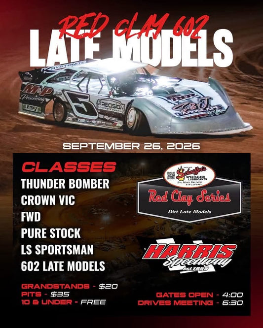 Red Clay 602 Late Model Series Rolls into Harris Speedway for Chuck Sparks Memorial