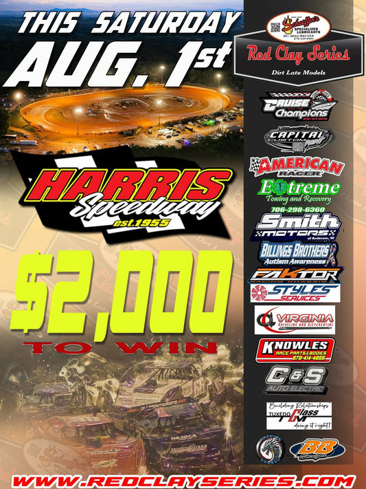 Red Clay 602 Late Model Series Visits Harris Speedway on Saturday, August 1