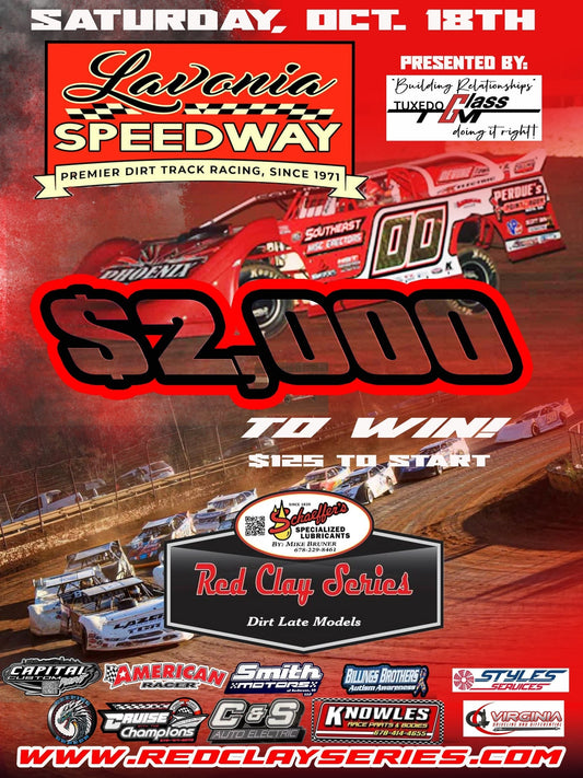 Penultimate Event of Red Clay Series Schedule Takes Place Saturday at Lavonia Speedway