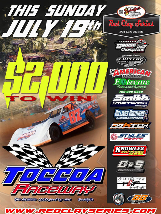 Toccoa Raceway Next on Sunday, July 19 Paying $2,000 to Win!
