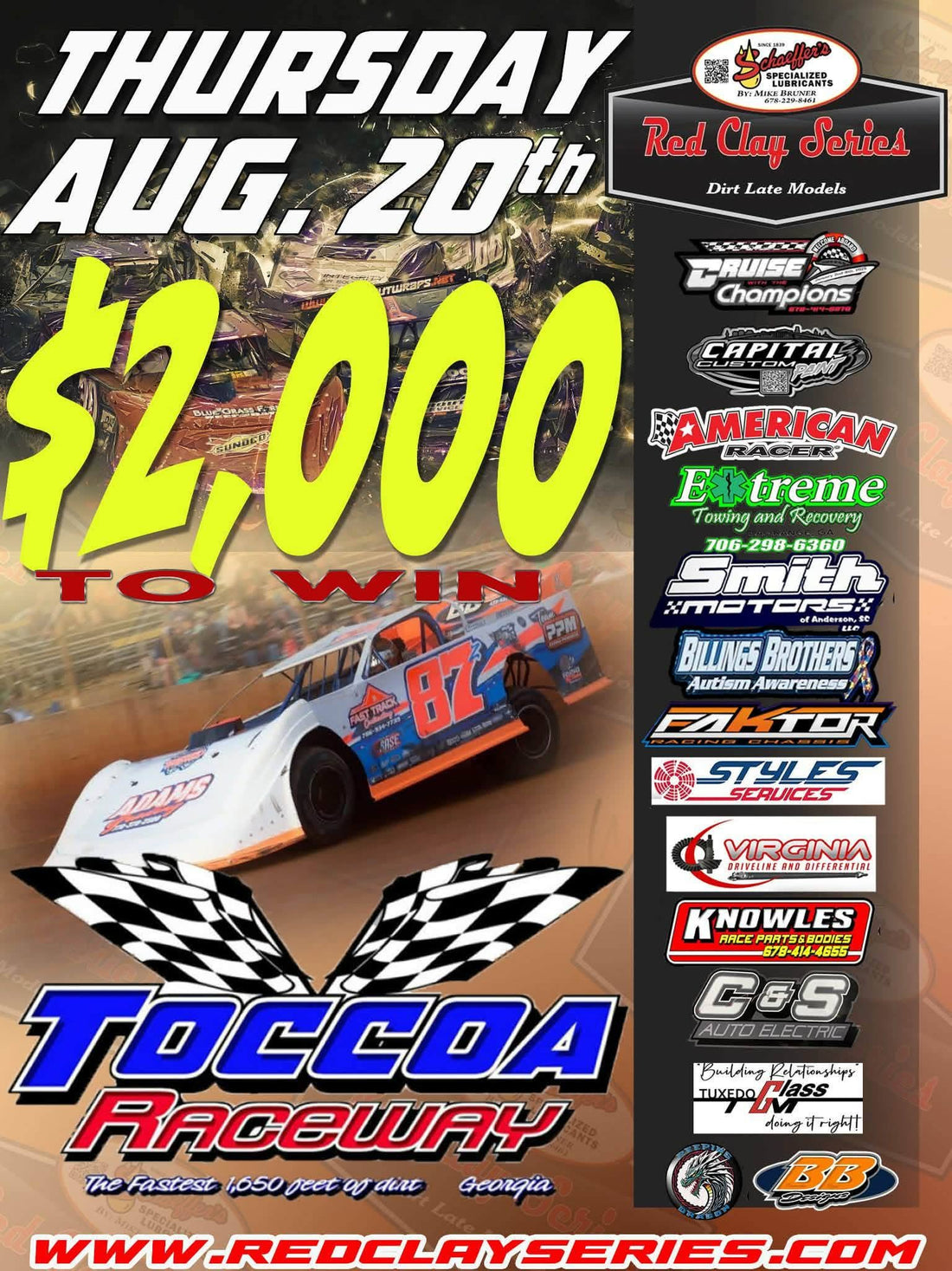 Red Clay 602 Late Model Series Rolls into Toccoa Raceway on Thursday, August 20