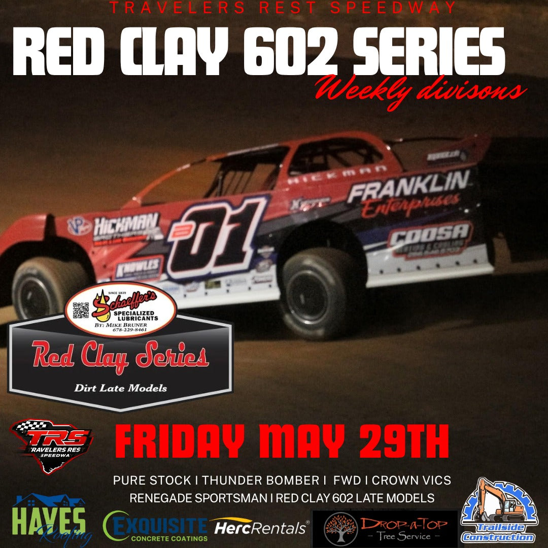 Red Clay Series Set for Visit to Travelers Rest Speedway on Friday, May 29